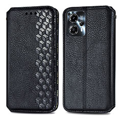 Funda de Cuero Cartera con Soporte Carcasa S01D para Motorola Moto G13 Negro