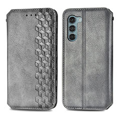 Funda de Cuero Cartera con Soporte Carcasa S01D para Motorola Moto G200 5G Gris