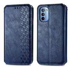 Funda de Cuero Cartera con Soporte Carcasa S01D para Motorola Moto G31 Azul