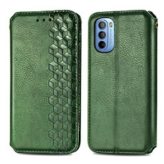 Funda de Cuero Cartera con Soporte Carcasa S01D para Motorola Moto G31 Verde