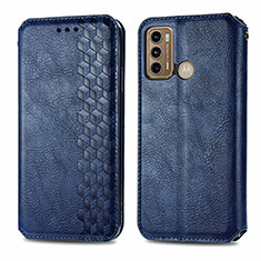 Funda de Cuero Cartera con Soporte Carcasa S01D para Motorola Moto G40 Fusion Azul