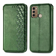 Funda de Cuero Cartera con Soporte Carcasa S01D para Motorola Moto G40 Fusion Verde