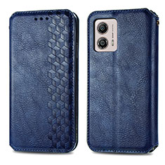 Funda de Cuero Cartera con Soporte Carcasa S01D para Motorola Moto G53 5G Azul