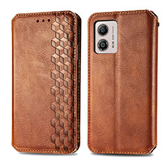 Funda de Cuero Cartera con Soporte Carcasa S01D para Motorola Moto G53j 5G Marron