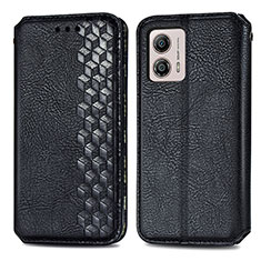 Funda de Cuero Cartera con Soporte Carcasa S01D para Motorola Moto G53j 5G Negro