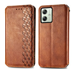 Funda de Cuero Cartera con Soporte Carcasa S01D para Motorola Moto G54 5G Marron