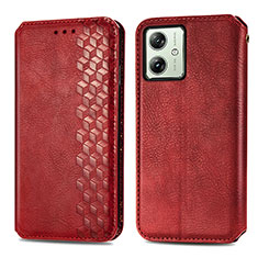 Funda de Cuero Cartera con Soporte Carcasa S01D para Motorola Moto G54 5G Rojo