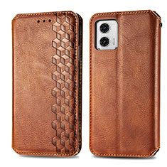 Funda de Cuero Cartera con Soporte Carcasa S01D para Motorola Moto G73 5G Marron