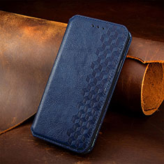 Funda de Cuero Cartera con Soporte Carcasa S01D para Nokia C32 Azul