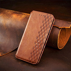 Funda de Cuero Cartera con Soporte Carcasa S01D para Nokia C32 Marron