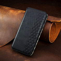 Funda de Cuero Cartera con Soporte Carcasa S01D para Nokia C32 Negro