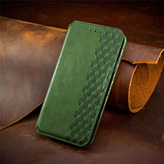 Funda de Cuero Cartera con Soporte Carcasa S01D para Nokia C32 Verde