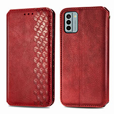 Funda de Cuero Cartera con Soporte Carcasa S01D para Nokia G22 Rojo