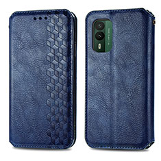 Funda de Cuero Cartera con Soporte Carcasa S01D para Nokia XR21 Azul