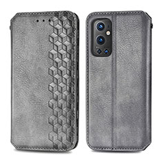 Funda de Cuero Cartera con Soporte Carcasa S01D para OnePlus 9 Pro 5G Gris