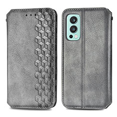 Funda de Cuero Cartera con Soporte Carcasa S01D para OnePlus Nord 2 5G Gris