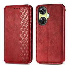 Funda de Cuero Cartera con Soporte Carcasa S01D para OnePlus Nord CE 3 5G Rojo