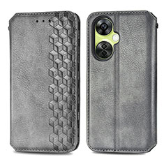 Funda de Cuero Cartera con Soporte Carcasa S01D para OnePlus Nord CE 3 Lite 5G Gris