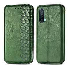 Funda de Cuero Cartera con Soporte Carcasa S01D para OnePlus Nord CE 5G Verde