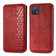 Funda de Cuero Cartera con Soporte Carcasa S01D para Oppo A16e Rojo