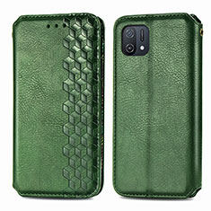 Funda de Cuero Cartera con Soporte Carcasa S01D para Oppo A16e Verde