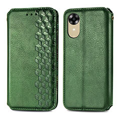 Funda de Cuero Cartera con Soporte Carcasa S01D para Oppo A17K Verde