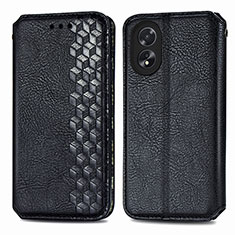 Funda de Cuero Cartera con Soporte Carcasa S01D para Oppo A18 Negro