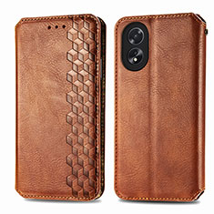 Funda de Cuero Cartera con Soporte Carcasa S01D para Oppo A38 Marron