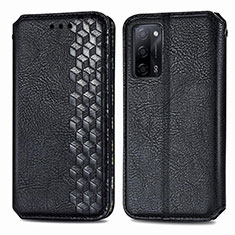 Funda de Cuero Cartera con Soporte Carcasa S01D para Oppo A53s 5G Negro