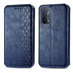 Funda de Cuero Cartera con Soporte Carcasa S01D para Oppo A54 5G Azul