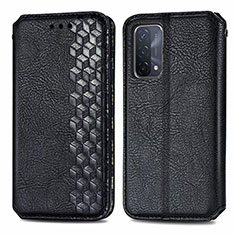 Funda de Cuero Cartera con Soporte Carcasa S01D para Oppo A54 5G Negro