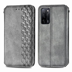 Funda de Cuero Cartera con Soporte Carcasa S01D para Oppo A56 5G Gris