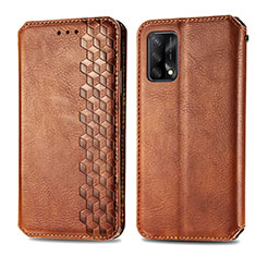 Funda de Cuero Cartera con Soporte Carcasa S01D para Oppo A74 4G Marron