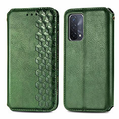 Funda de Cuero Cartera con Soporte Carcasa S01D para Oppo A74 5G Verde