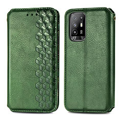 Funda de Cuero Cartera con Soporte Carcasa S01D para Oppo A95 5G Verde