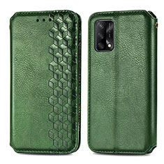 Funda de Cuero Cartera con Soporte Carcasa S01D para Oppo F19 Verde