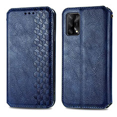 Funda de Cuero Cartera con Soporte Carcasa S01D para Oppo F19s Azul