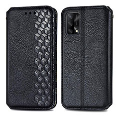 Funda de Cuero Cartera con Soporte Carcasa S01D para Oppo F19s Negro