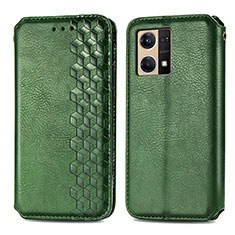 Funda de Cuero Cartera con Soporte Carcasa S01D para Oppo F21s Pro 4G Verde