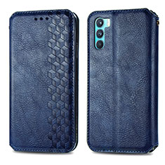 Funda de Cuero Cartera con Soporte Carcasa S01D para Oppo K9 Pro 5G Azul