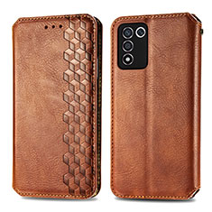 Funda de Cuero Cartera con Soporte Carcasa S01D para Oppo K9S 5G Marron