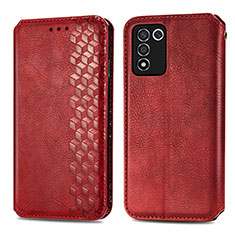 Funda de Cuero Cartera con Soporte Carcasa S01D para Oppo K9S 5G Rojo