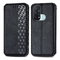 Funda de Cuero Cartera con Soporte Carcasa S01D para Oppo Reno5 A Negro