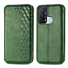 Funda de Cuero Cartera con Soporte Carcasa S01D para Oppo Reno5 A Verde