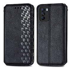 Funda de Cuero Cartera con Soporte Carcasa S01D para Oppo Reno6 Z 5G Negro