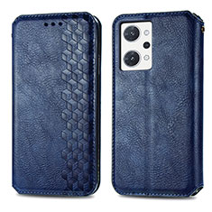 Funda de Cuero Cartera con Soporte Carcasa S01D para Oppo Reno7 A Azul