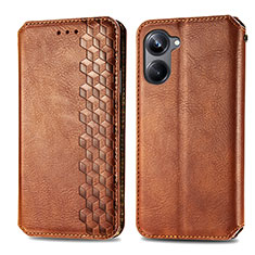 Funda de Cuero Cartera con Soporte Carcasa S01D para Realme 10 Pro 5G Marron