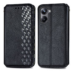 Funda de Cuero Cartera con Soporte Carcasa S01D para Realme 10 Pro 5G Negro