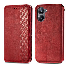 Funda de Cuero Cartera con Soporte Carcasa S01D para Realme 10 Pro 5G Rojo