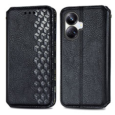 Funda de Cuero Cartera con Soporte Carcasa S01D para Realme 10 Pro+ Plus 5G Negro